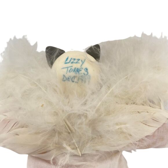 Cat Kitten Angel Handmade Christmas Ornament Hanging  Duffus Lizzy Torres VTG - Picture 7 of 7